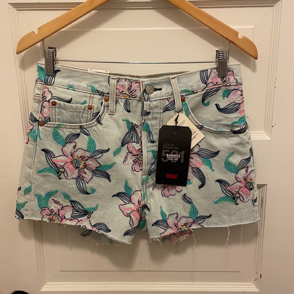 Levi’s 501 high waist jean shorts